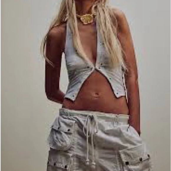 NWOTFree People Shorts White Moon Bay Parachute CargoSlouchy